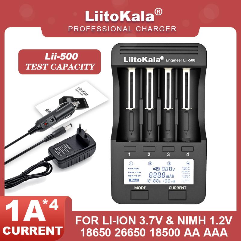 LiitoKala Lii-600 Lii-500 LCD зарядное устройство для аккумуляторов Li-ion 3,7 В NiMH 1,2 В подходит для 18650 26650 21700 26700 18350 16340 AA AAA
