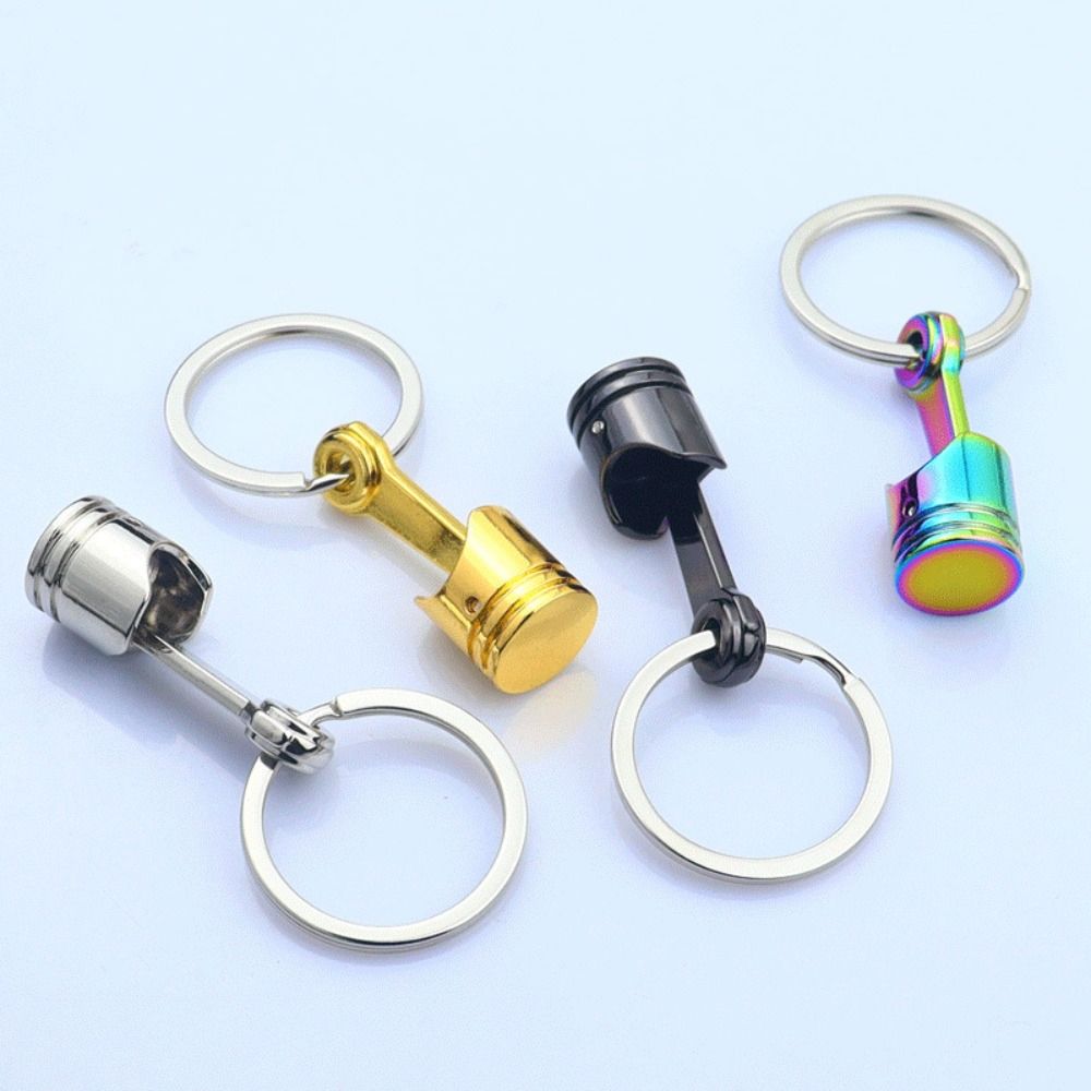 Car Accessories Piston Model Keyring Zinc Zinc Alloy Car Engine Piston Keychain Personality   Key Buckle