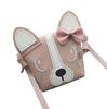 Children Bowknot Dog Shoulder Bag Baby Purse PU Leather Messenger Bag Kid Crossbody Bag Wallet