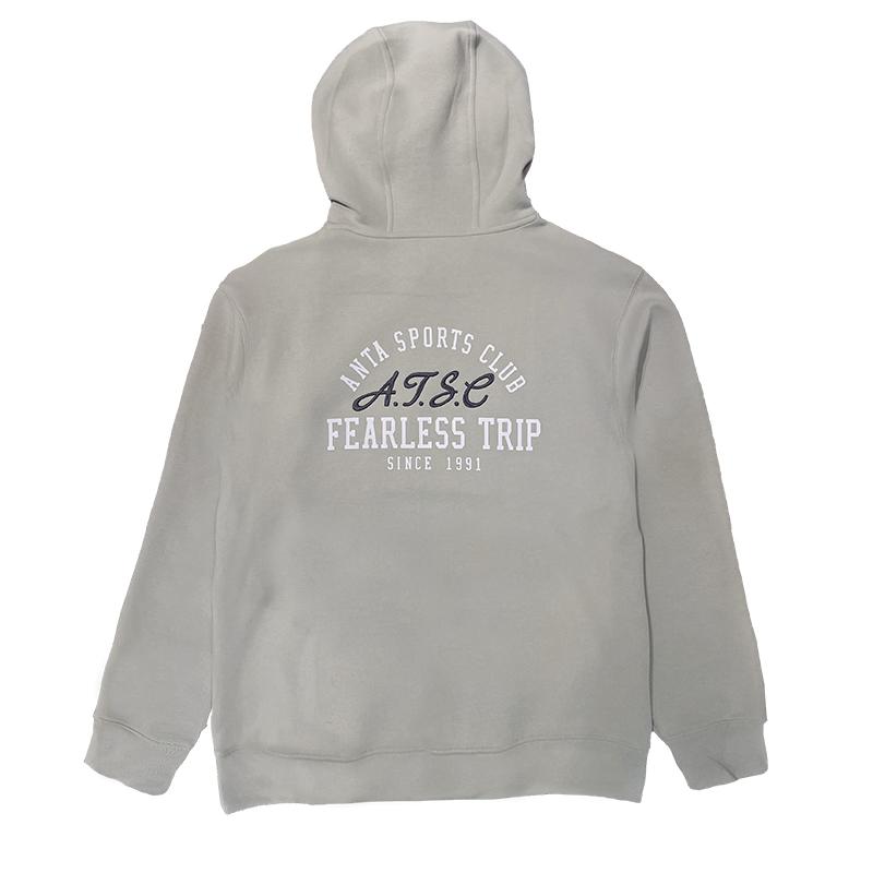 Anta Simple Letter And Number Print Hooded Long Sleeve Sweatshirt Men Sweatshirt Evergreen 152448701S-2