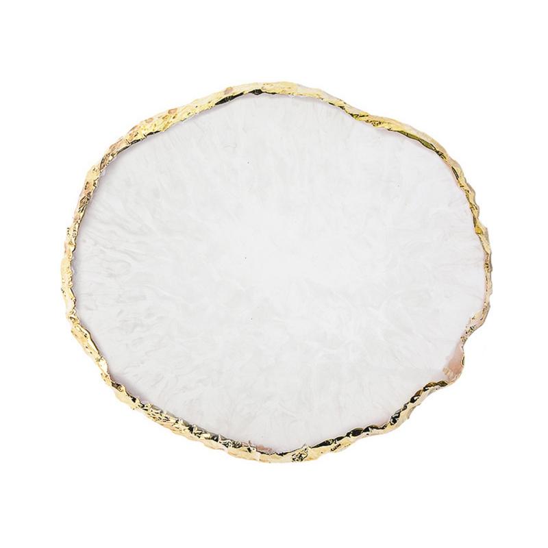 10 см Агатовая доска для демонстрации ювелирных изделий, круглая смоляная палитра для рисования ногтей, реквизит, изысканные подставки под чашки, украшение для кухни