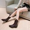 Модная осенняя винтажная женская обувь челси, модная обувь слипоны, женские элегантные ботильоны на толстом каблуке, современные короткие ботильоны