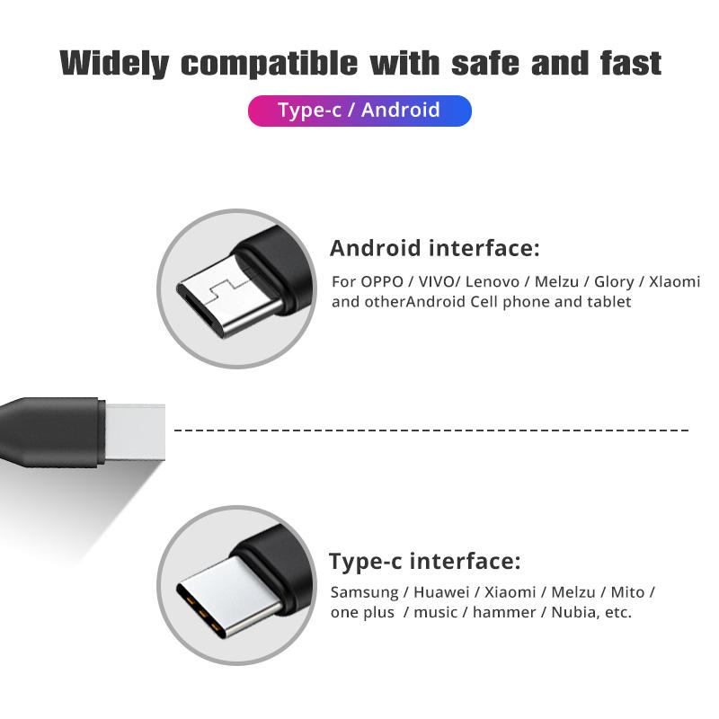FONKEN Кабель Micro USB-разветвитель 2 в 1, кабель для зарядки типа C, 2 USB-кабеля, кабель для мобильного телефона, кабель Android для Xiaomi Samsung
