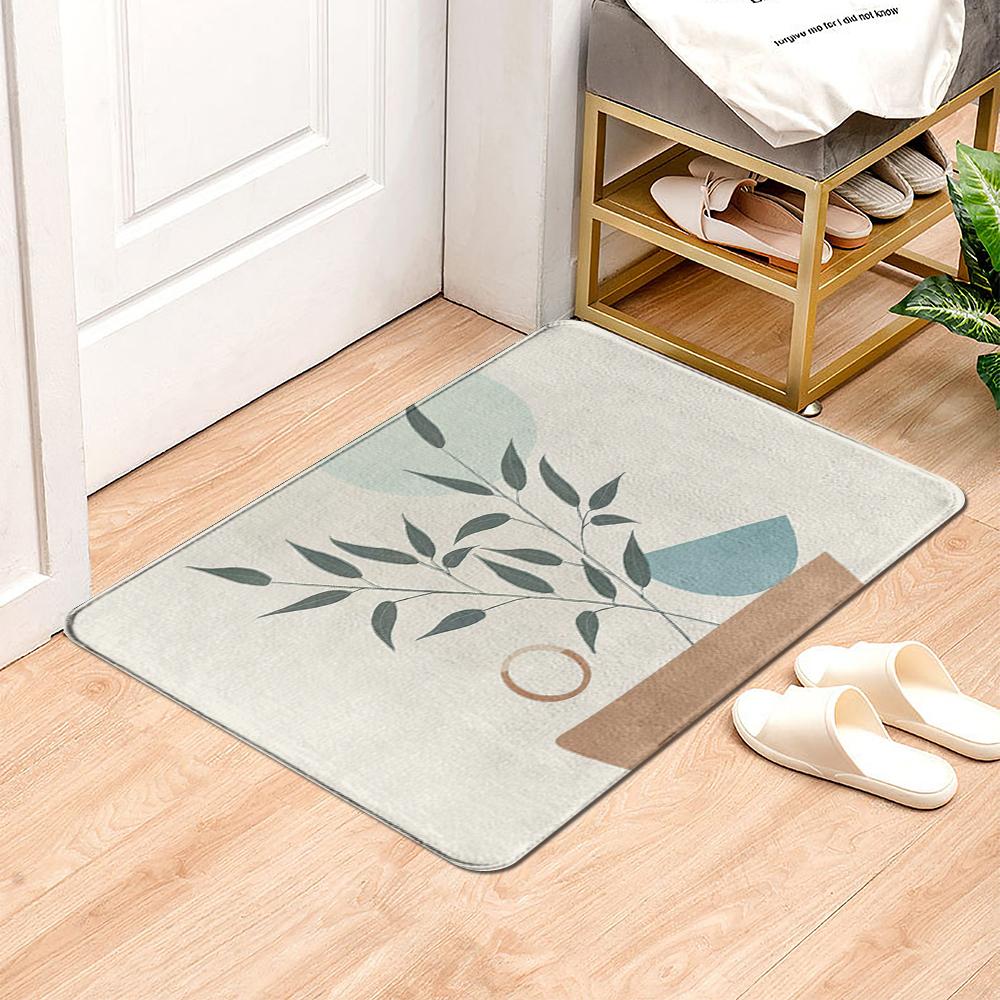 Green Plant Rainforest Leaf Carpet Living Room Carpet Hallway Balcony Doormat Kitchen Bathroom Non-slip Floor Mat Bedroom Rug