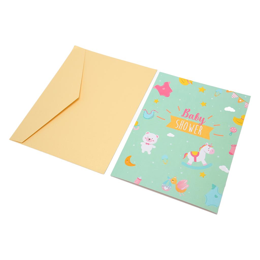 3D Baby Shower Card Cartoon Style Толстая бумага Детальная текстура 3D Поздравительные открытки для вечеринки A