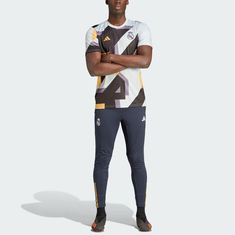 Adidas Футболка с геометрическим узором и цветным принтом, с круглым вырезом и коротким рукавом, мужская, многоцветная IB0877