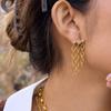 Yori Delicate Cubic Zirconia Chain Tassel Earrings 18k Gold Pvd Plated Popular Daily Classy Waterproof Jewelry Accessory