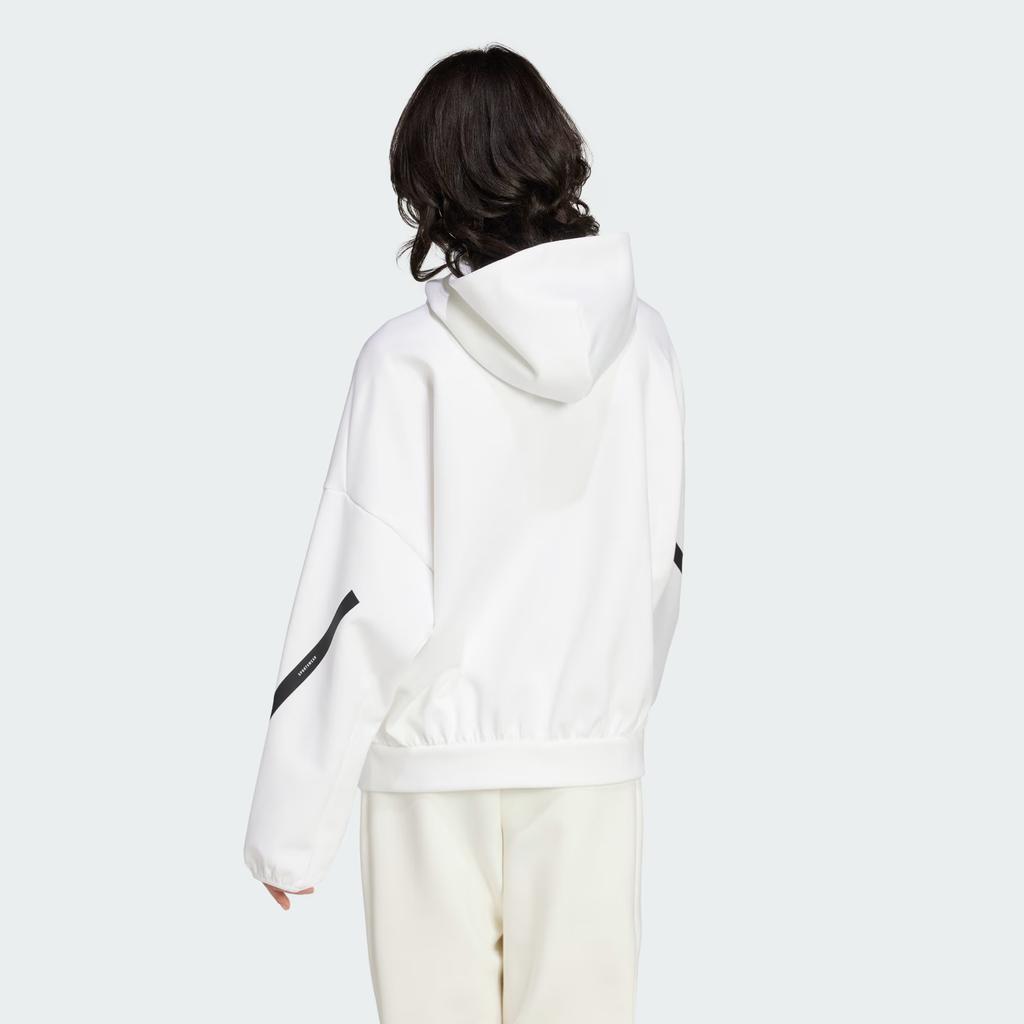 adidas ЗНЕ. FW24 Спортивная повседневная толстовка с капюшоном с логотипом бренда Узор женские толстовки белые JI7553