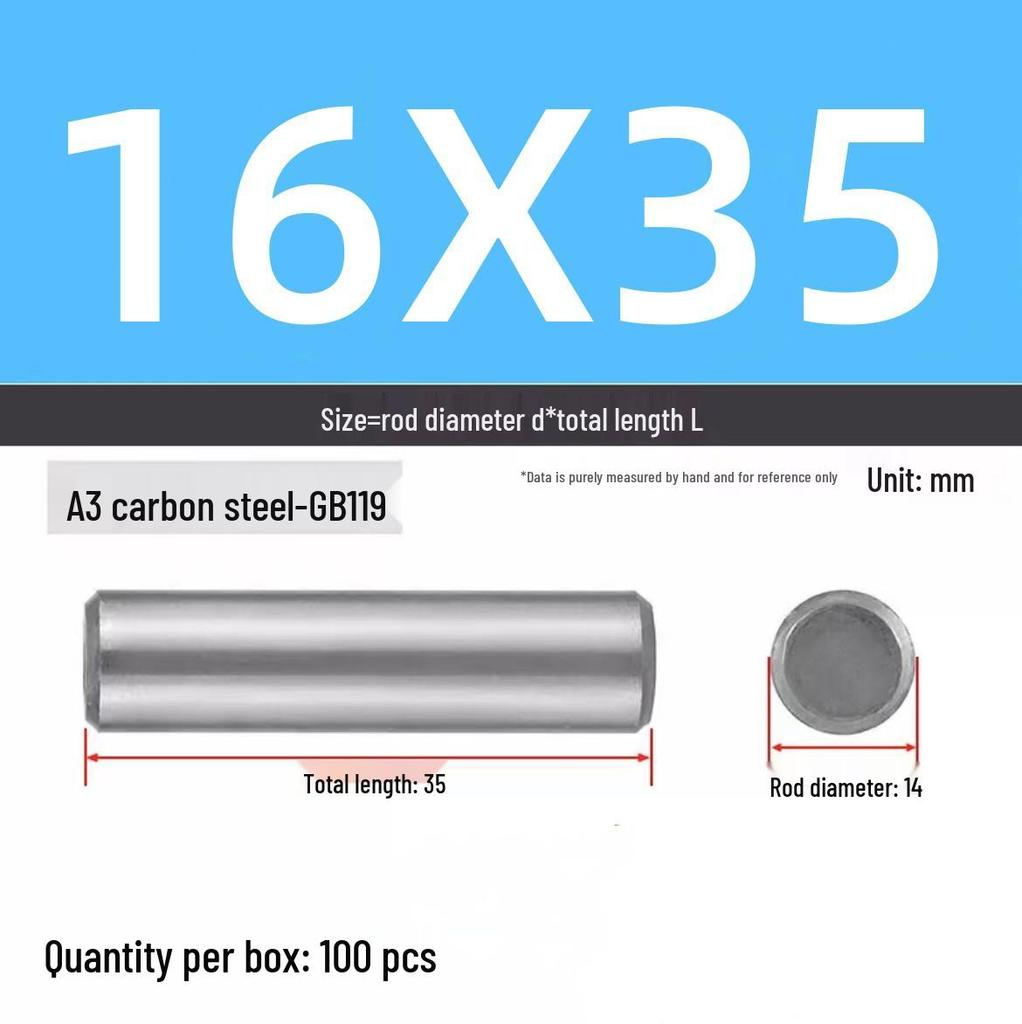 Цилиндрический штифт, GB119, A3, Натуральный, M16-M20 Полный ассортимент