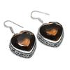 Smoky Topaz Gemstone Handmade 925 Sterling Silver Jewelry Earring 1.69" J4m62