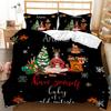 Super Soft Comfortable 3d Bedding Set Happy Christmas Reactive Print Snowflake Deer Duvet Set King Size Merry Christmas Bed Set
