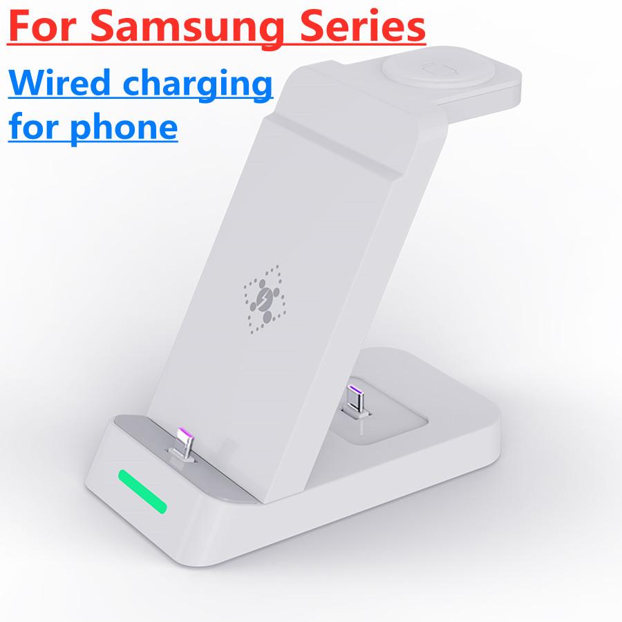 30 Вт 3 в 1 беспроводное зарядное устройство подставка тип C быстрая зарядка док-станция для iPhone 15 Samsung S22 S21 Samsung Watch 6 5 4 наушники