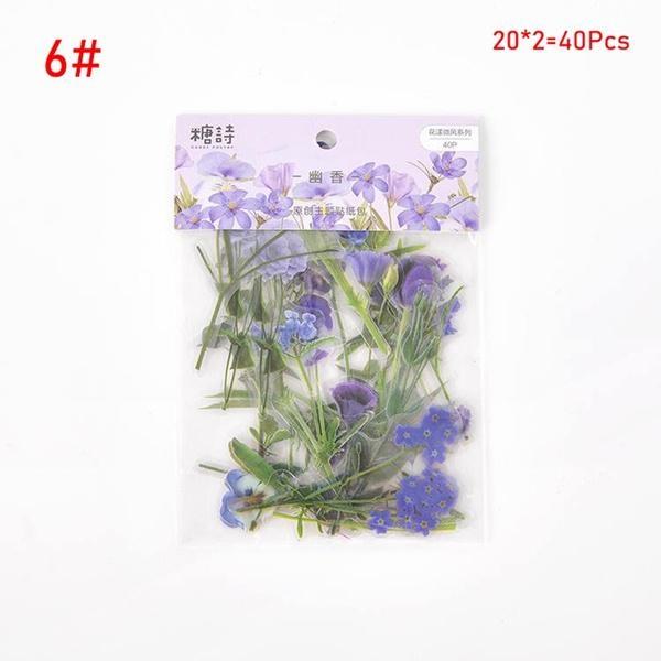 НОВЫЕ 40 шт./упак. милые наклейки с цветочным рисунком, этикетка для дневника с цветком, украшение для скрапбукинга, журнал, фотоальбом, каваи, канцелярские принадлежности