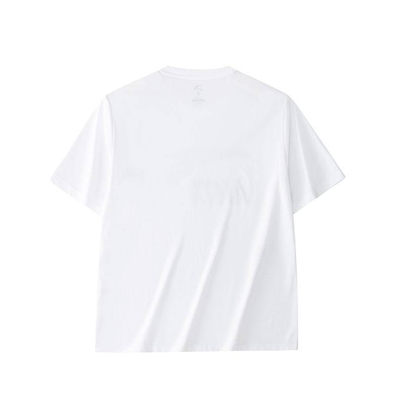 Anta Трикотажный свитер, удобная повседневная футболка с круглым вырезом и коротким рукавом, мужские топы, цвет Magnolia-White 952428112-1