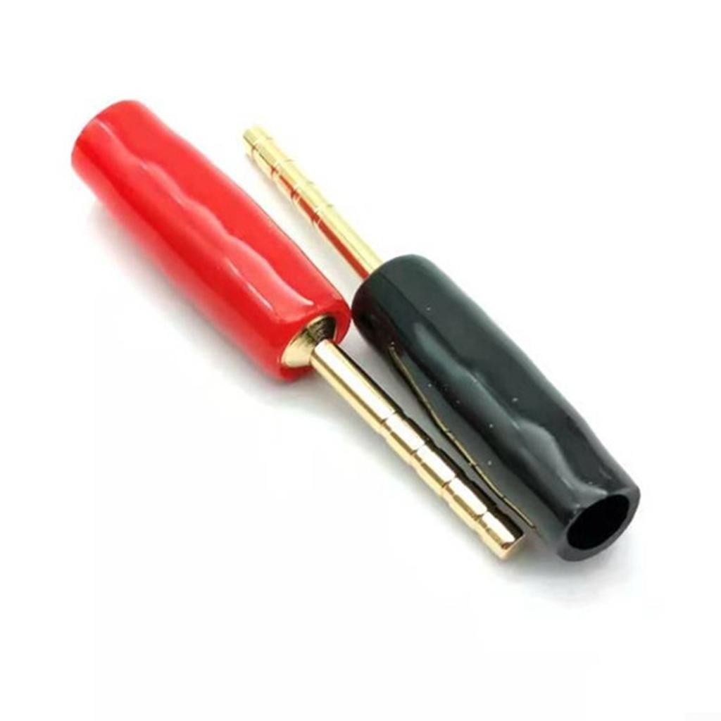 Красная и черная вилка-банан 2 мм 4N для кислорода из чистой меди