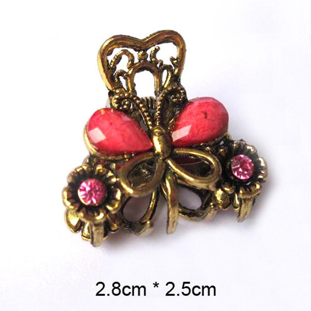Accessories Retro Vintage Women Girls Jewelry Mini Butterfly Hair Clip Claw Resin Hairpins