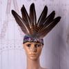 Feather Headdress Native American Indian Headwear Head Accessories for Men Women Stretch Headband