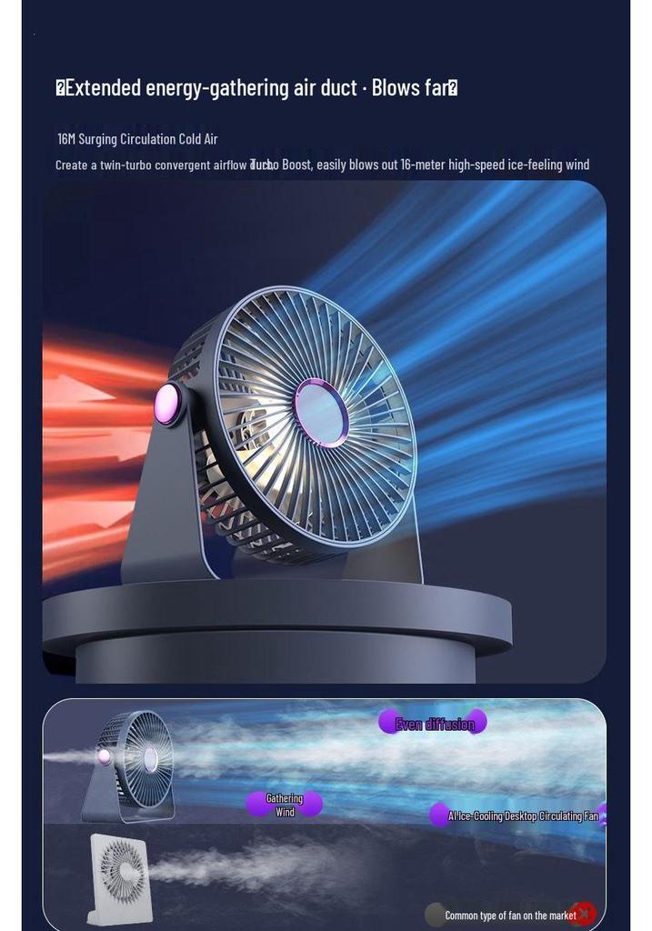 Silent USB Desktop Fan for Dorms and Offices
