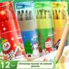 12 Color Christmas Pencil Filled Graffiti Art Painting Brush Drawing Pencils Sketching Pen Stationery Supplies Christmas Gifts