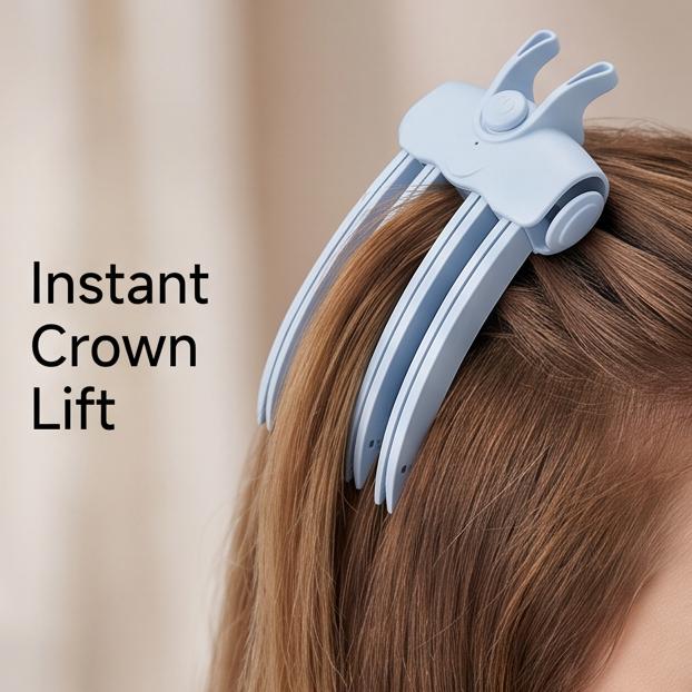 Black Rechargeable High Crown Hair Clip Volumizer Heated Root Lifter 3 in 1 Bangs Fluffy Shaping Tool for Women