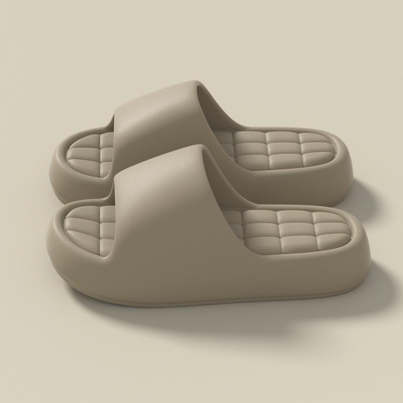 Простые классные тапочки из ЭВА для летних женщин дома, с толстой подошвой и ощущением наступания на фекалии, подходят для домашнего использования, мягкие подошвы, ванная комната