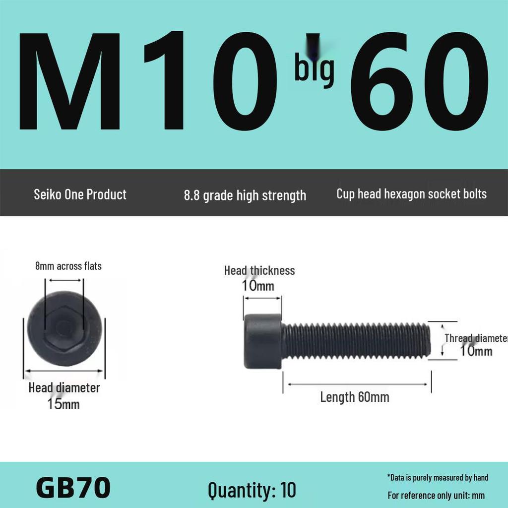 8.8 High-Strength Socket Head Cap Screw Bolt (M4-M16)