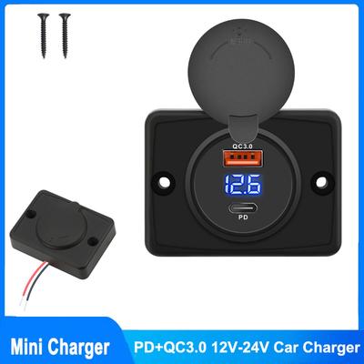 Быстрая зарядка PD30W+QC3.0 12V/24V Адаптер питания с розеткой быстрой зарядки и выдвижной крышкой 12-24V Автомобильное USB-порт зарядное устройство для автомобиля, автобуса, фургона