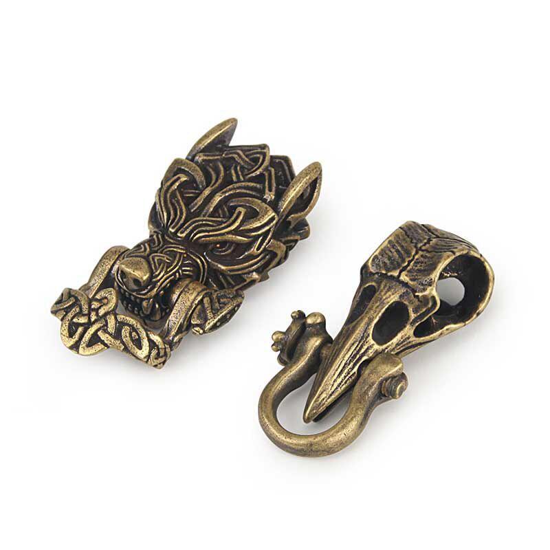 Браслет «сделай сам», аксессуары из паракорда, пряжка, веревка, ремешки из бисера, латунь, ворона, череп, волк для плетения, аксессуары