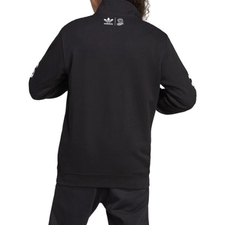 Adidas Свитшот Originals X Mr.A Collaboration с принтом граффити и полумолнией, мужской свитшот, черный IA6396