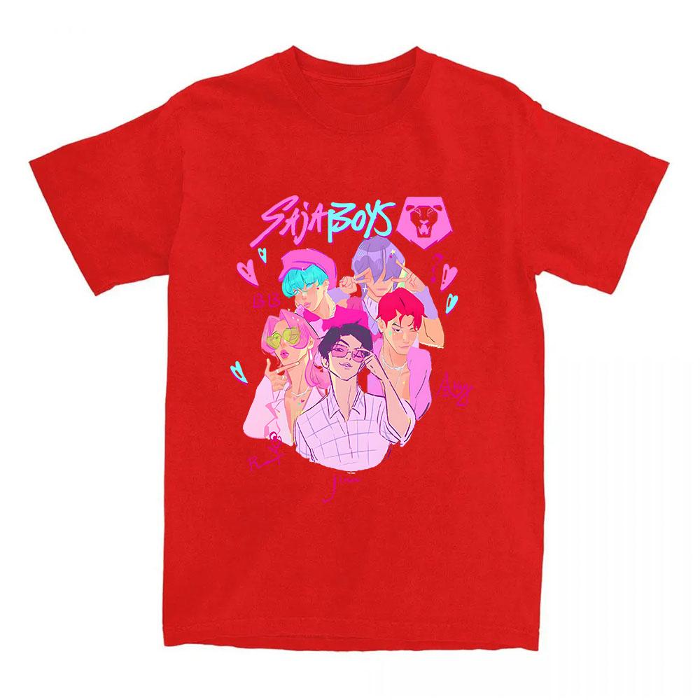 Saja Boys Comfort Colors T-Shirt KPop Demon Hunters Print T Shirt Summer Short Sleeve Cotton T Shirt Fashion Women Men Clothing