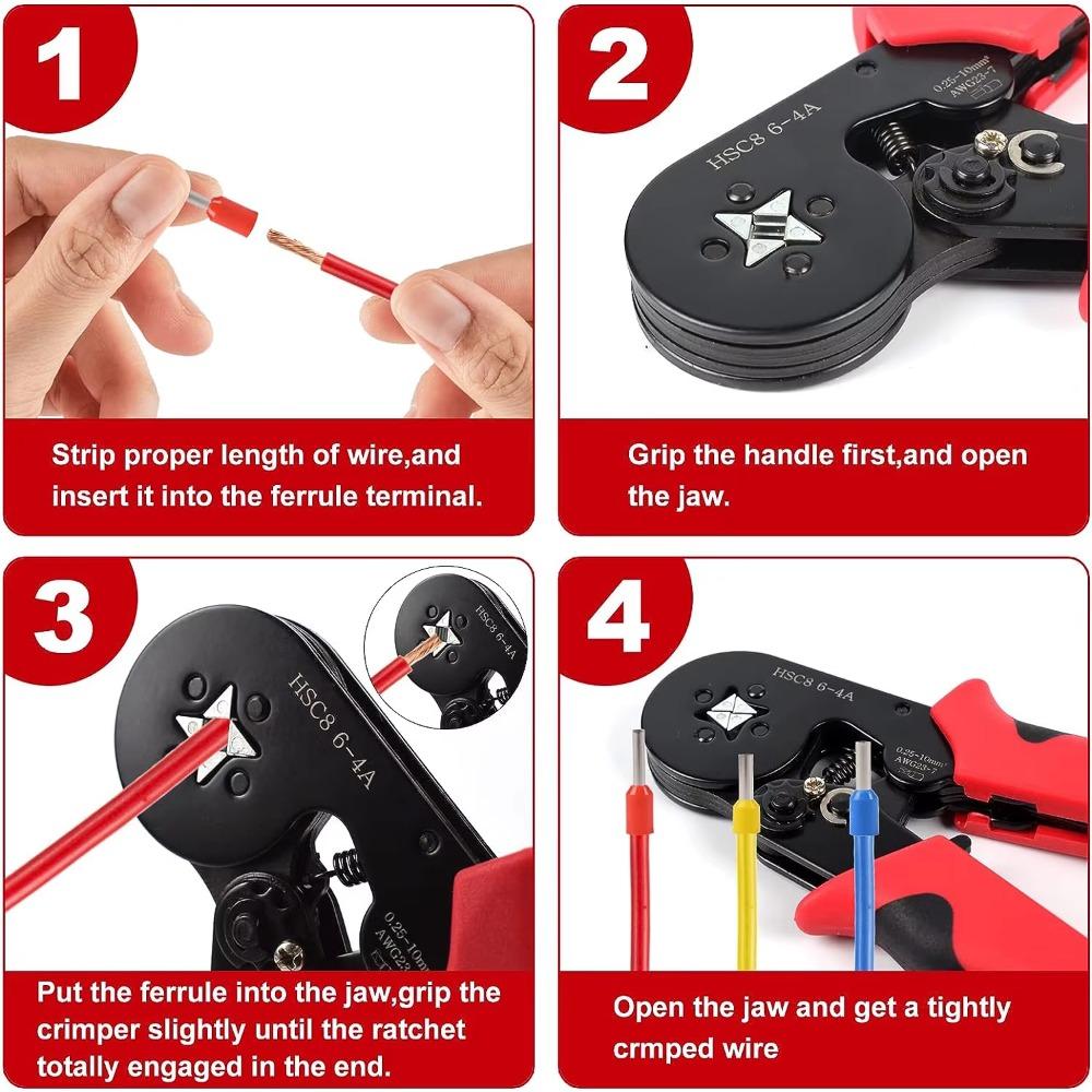 Self-adjustable Wire Ferrules Crimpers Terminal Crimping Tool Wiring Installation