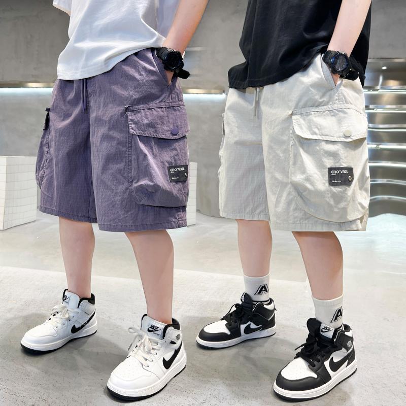 Children's clothing boys' summer shorts pants 2026 new summer clothing thin mid length pants summer clothing medium size child labor pants trend