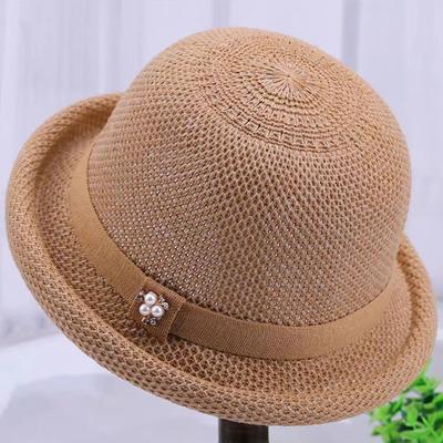 Летняя шляпа Женская шляпа от солнца Легкая дышащая вязаная шляпа-купол Женская