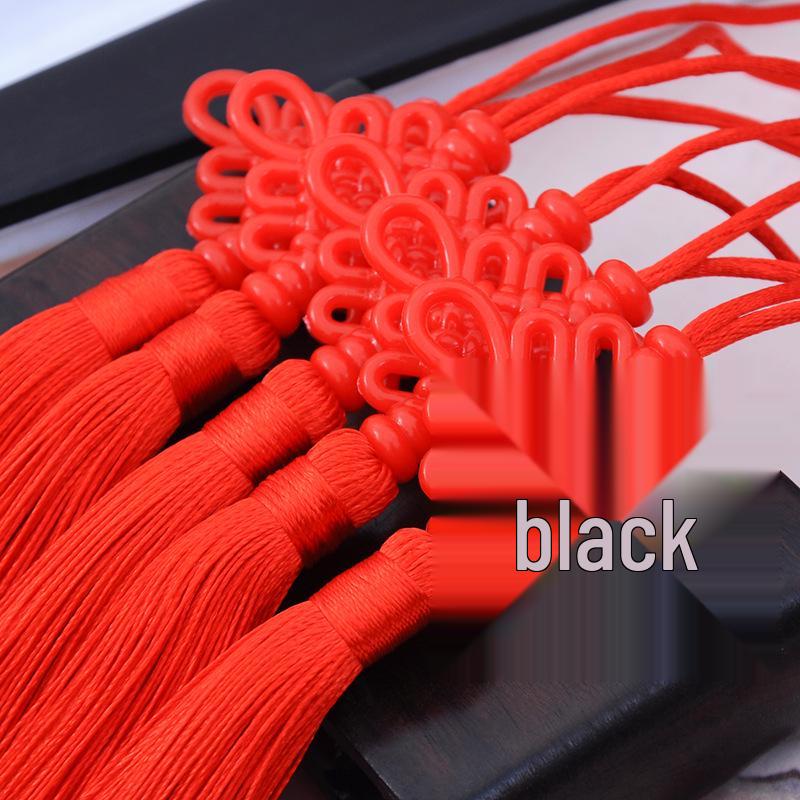 New Acrylic Chinese Knot 6-Disc Tassel Pendant - Festive Red Fringes for Spring Festival