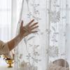 White Flower Embroidery Yarn Curtains, French Romantic Style Embroidered Yarn Curtains for Floating Window, Balcony, Living Room Bedroom Window