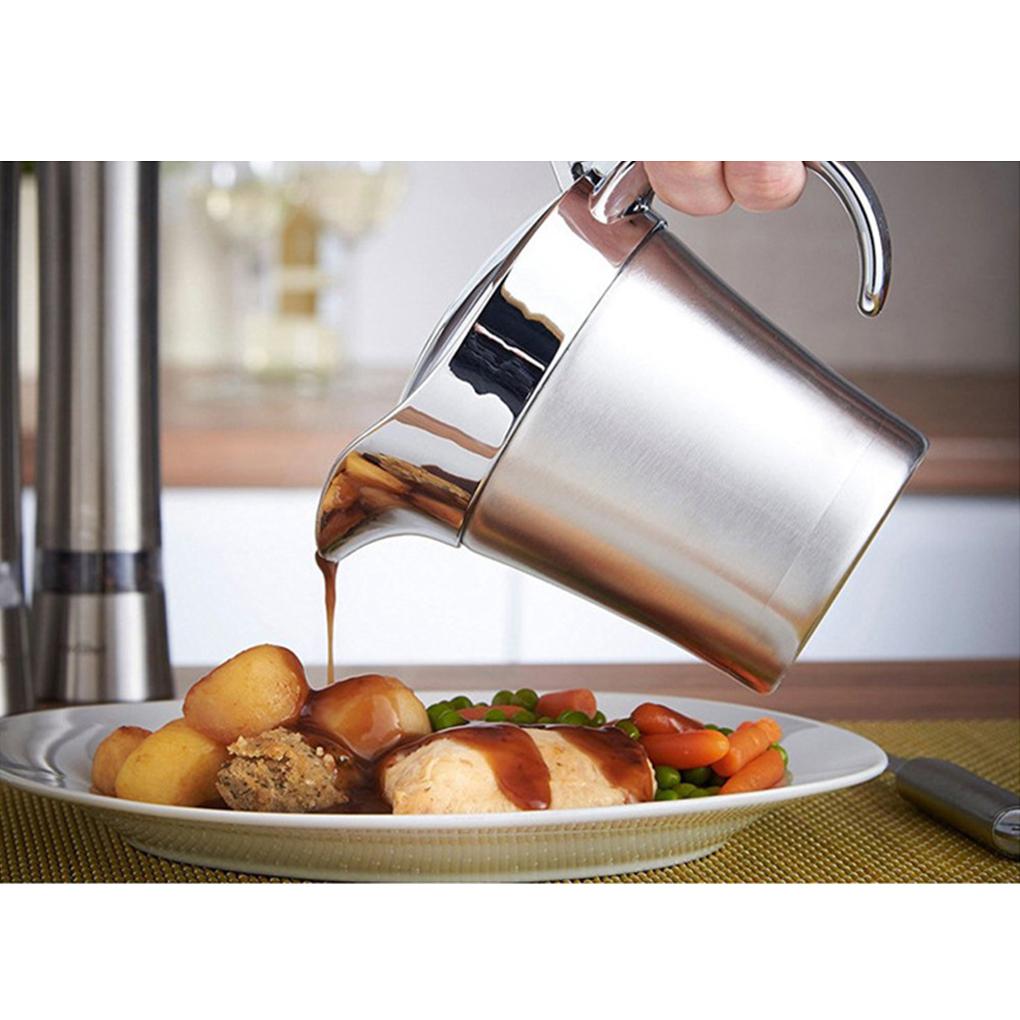 Двустенный термостойкий соусник из нержавеющей стали с крышкой для подачи соуса, кастрюля для соуса из нержавеющей стали