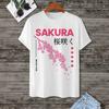 Men's T-Shirt Japanese T-Shirt Tops Fashion Short Sleeved Tees 3d Cherry Blossom Pattern New Summer Plus Size Clothing