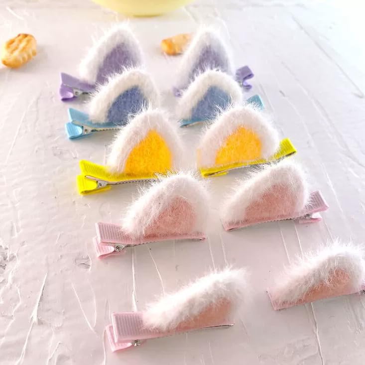 Пастельные клипсы Nyanko, 5 цветов, Набор из 10 штук, Клипсы-ленты, Лолита, Мечтательные Kawaii, Готические Лолита клипсы для волос, Заколки, Аксессуары для волос [Б/у]