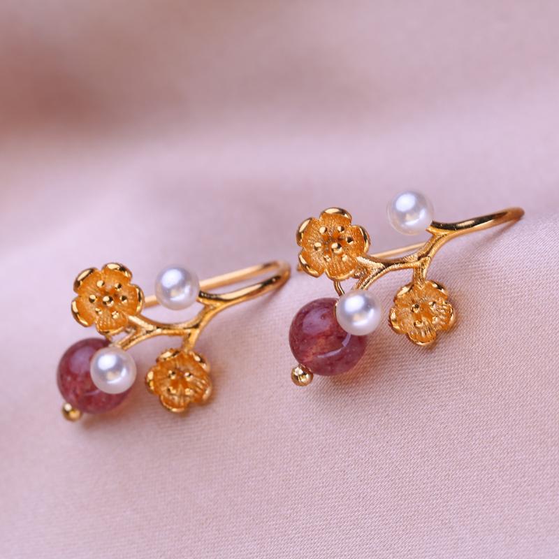 KNIKOO Цветочные серьги для женщин, модные серьги, ювелирные изделия для свадьбы, невесты, вечерние серьги, подарки