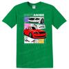 Red Car Graphic T Shirt Anime Style Art Cool Racing Tee for Car Enthusiasts