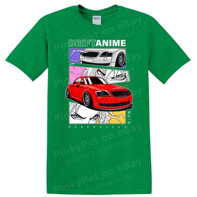 Red Car Graphic T Shirt Anime Style Art Cool Racing Tee for Car Enthusiasts