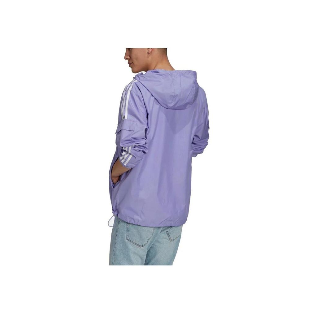 Adidas Куртка с капюшоном и логотипом серии Trefoil, мужские куртки светло-фиолетового цвета GN3459