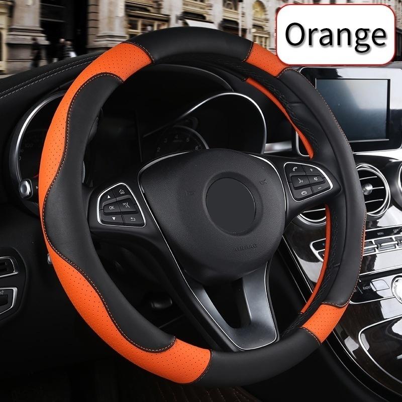 38 см/15 дюймов дышащий чехол на руль из искусственной кожи, аксессуары для рулевого колеса, чехол на руль автомобиля