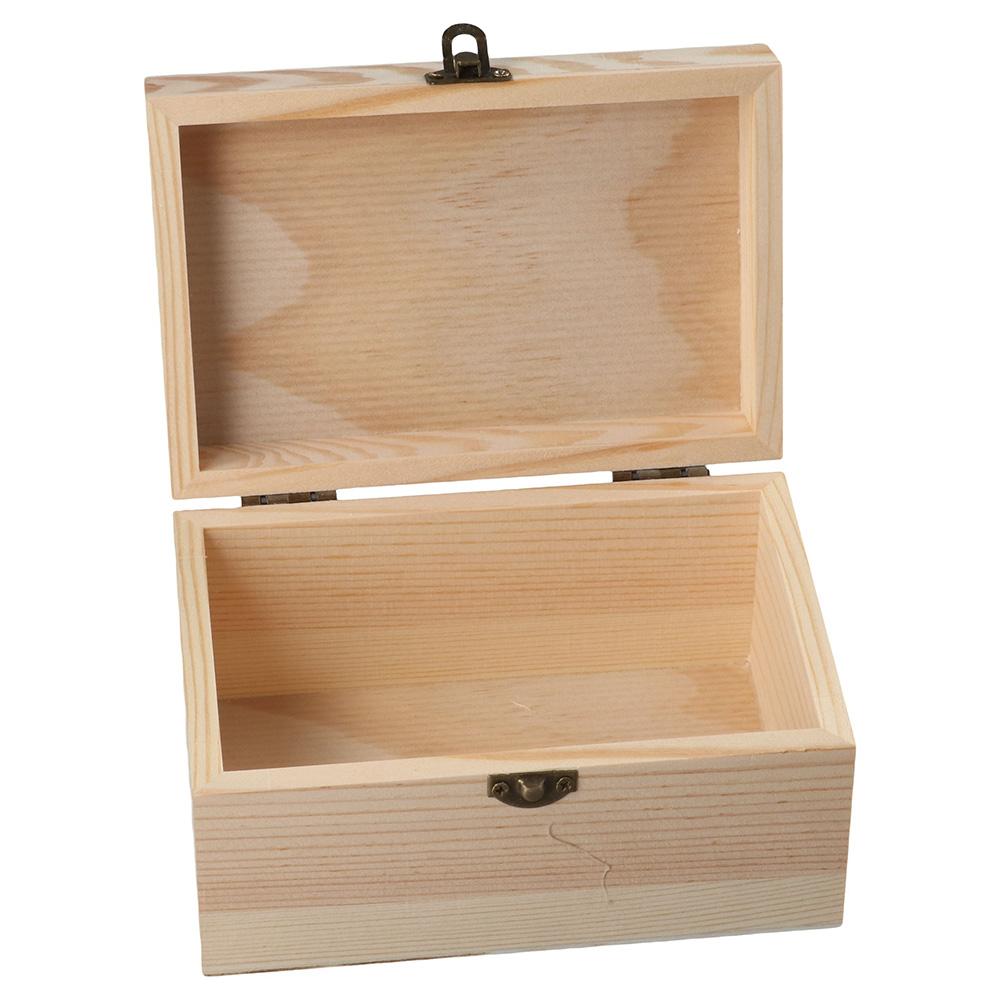 Unfinished Wood Box Wooden Box  Wood Box with Lid Wooden Chest Storage Box  Jewelry Box Craft