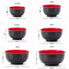 Black Red Food Containers Imitation Porcelain Soup Bowl New Melamine Bowls  Dishware