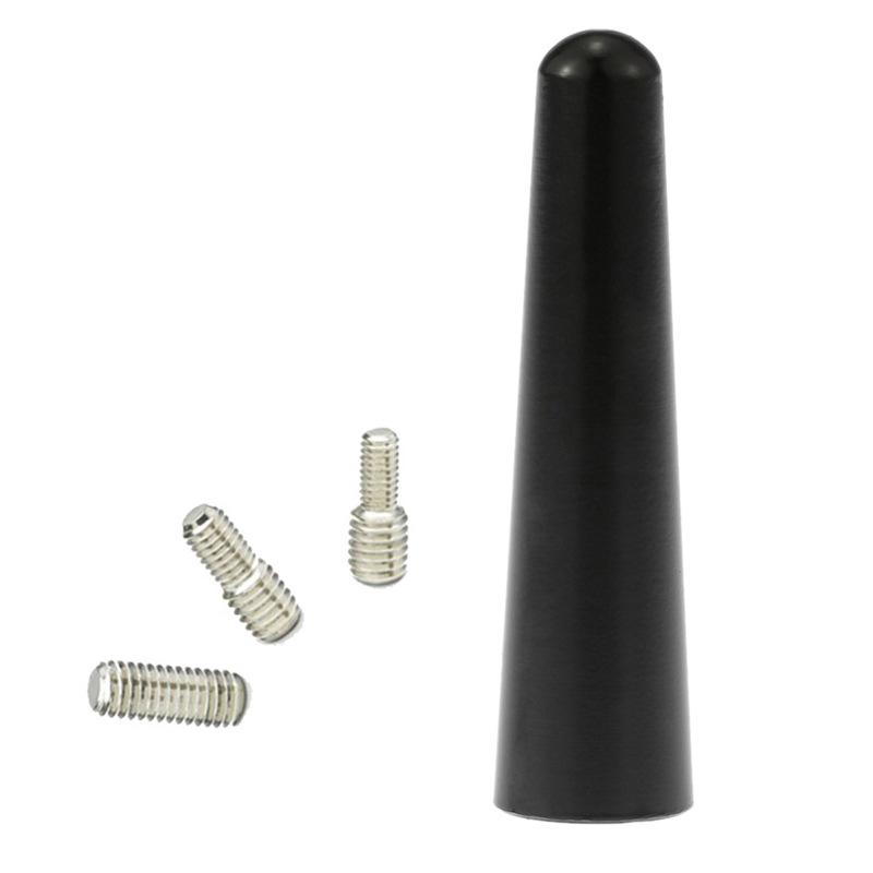 Universal Black 6.5cm Mini Car Antenna Mast with FM/AM and M4/M5/M6 Thread Adapter