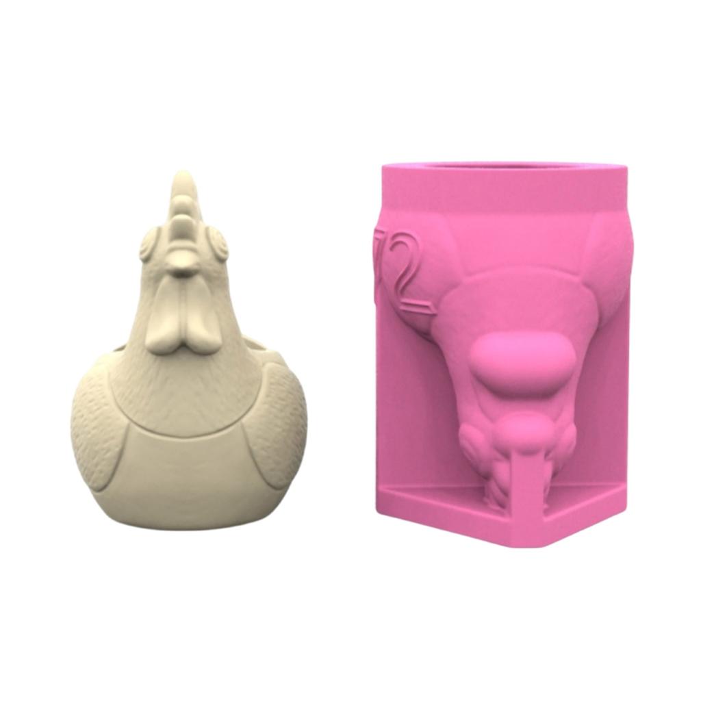 Silicone Flowerpot Mold Rooster Shape Silicone Crafting Mould for Crafting Succulent Planter and Home Decoration Project