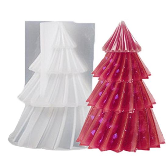 Yousheng Christmas Tree Silicone Candle Mold Food Grade Heat-Resistant Non-stick Easy Demolding DIY 3D Craft Mold