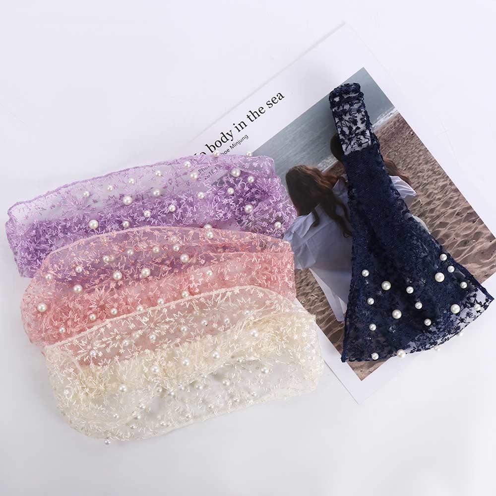 Design Flower Women Hair Accessories Organza Headband Korean Style Hair Wear Wide Side Hairband