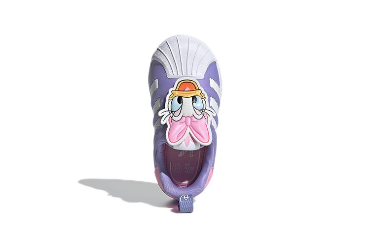Детская обувь Disney x Adidas Originals SUPERSTAR 360, устойчивая к истиранию, низкая, для малышей, фиолетовая, для младенцев и малышей GX3280